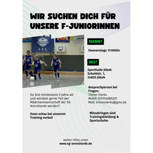 Wir suchen Dich: F-Juniorinnen ⚽️