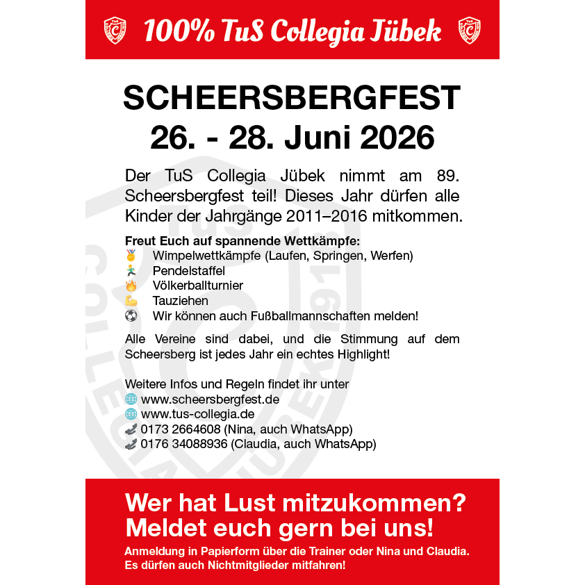 Jetzt anmelden für den Scheersberg!
