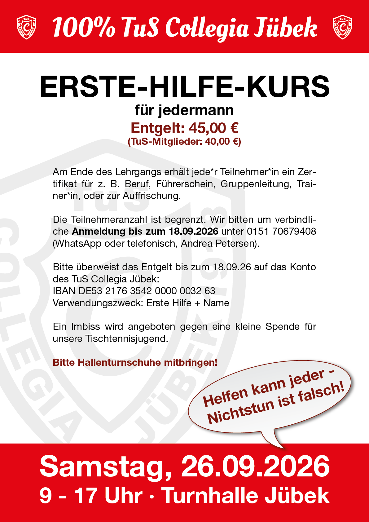 26.09.26: Erste-Hilfe-Kurs für jedermann